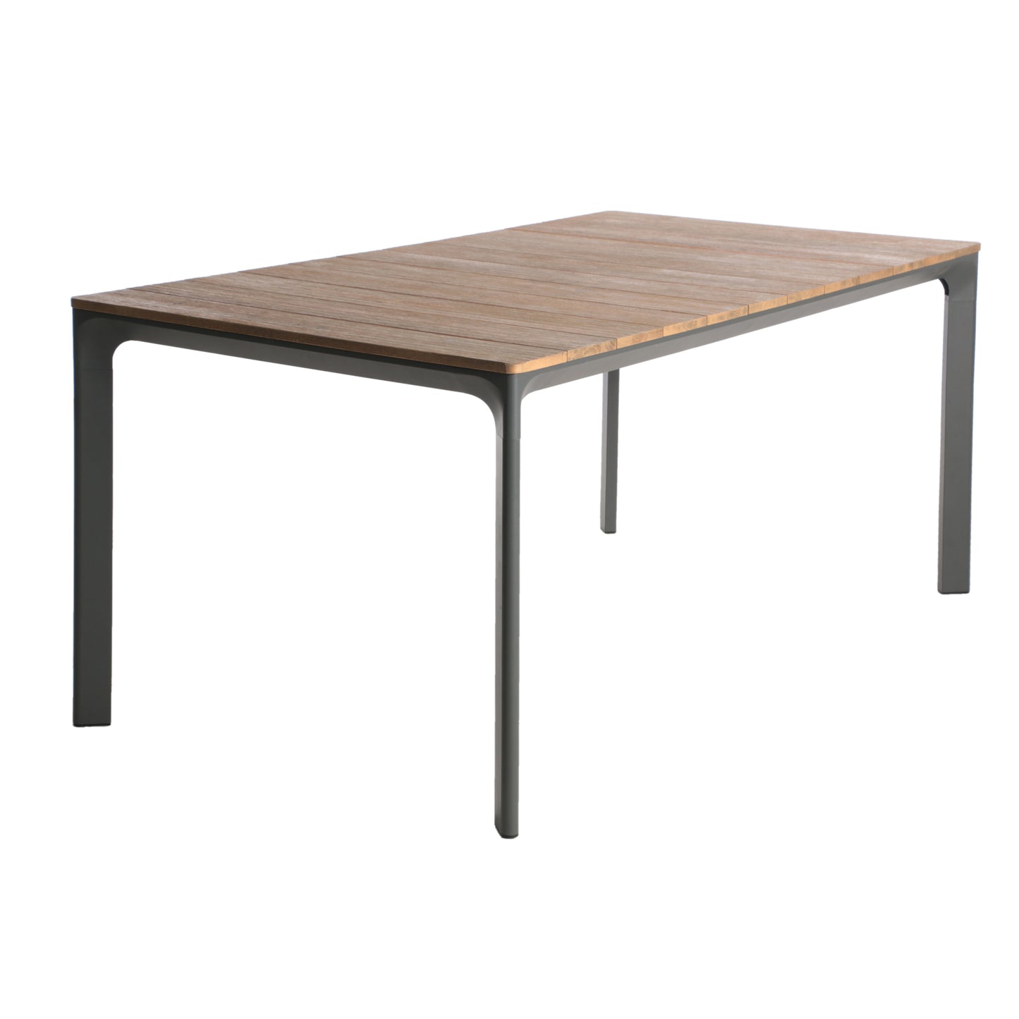 Jace Outdoor Aluminum and Wood Dining Table, Natural