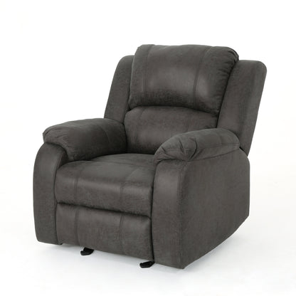 Michelle Classic Microfiber Gliding Recliner, Slate