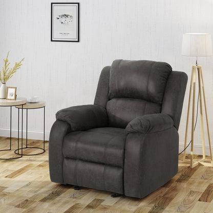 Michelle Classic Microfiber Gliding Recliner, Slate