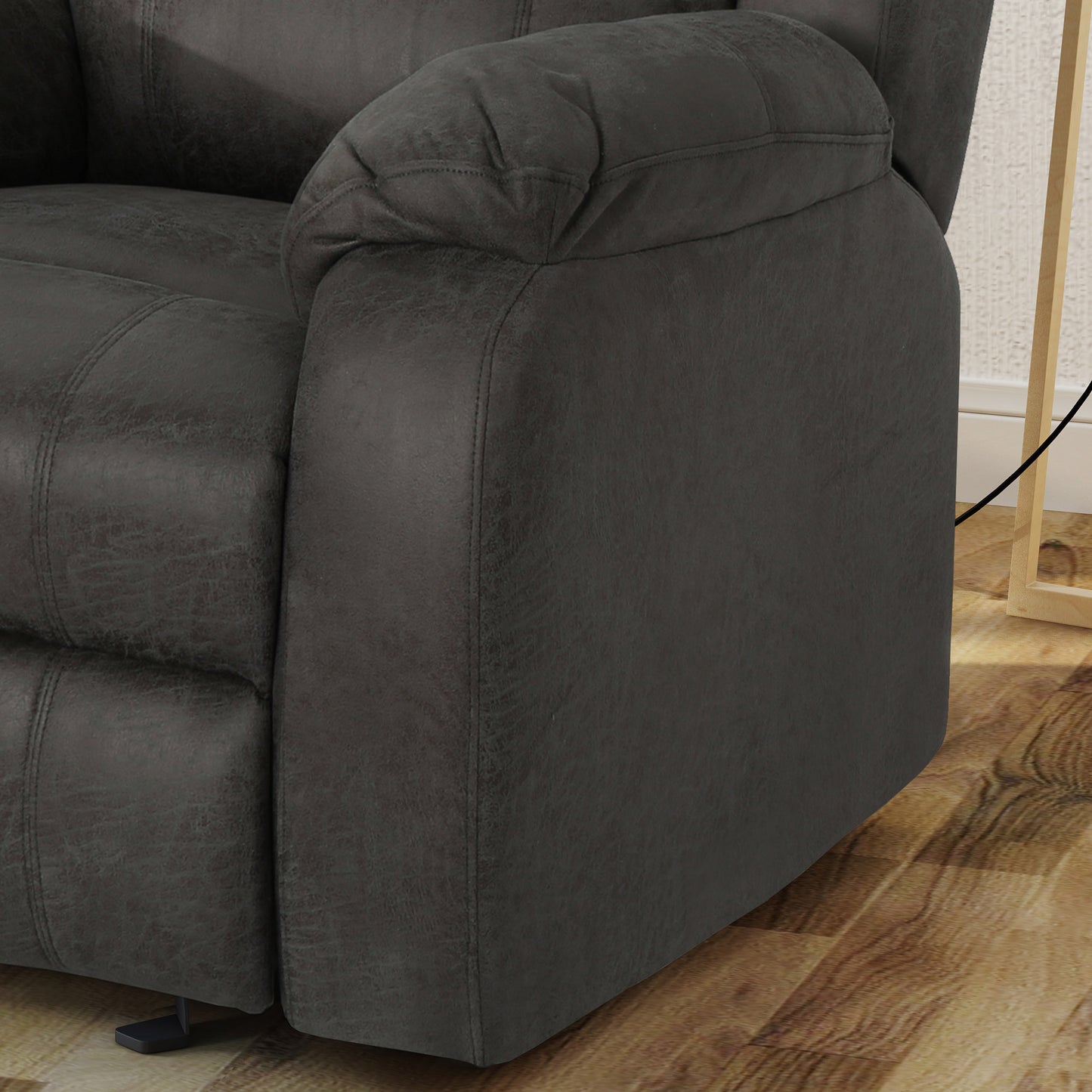 Michelle Classic Microfiber Gliding Recliner, Slate