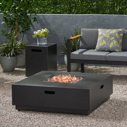 Jasmine Outdoor 40-Inch Square Fire Pit with Tank Holder