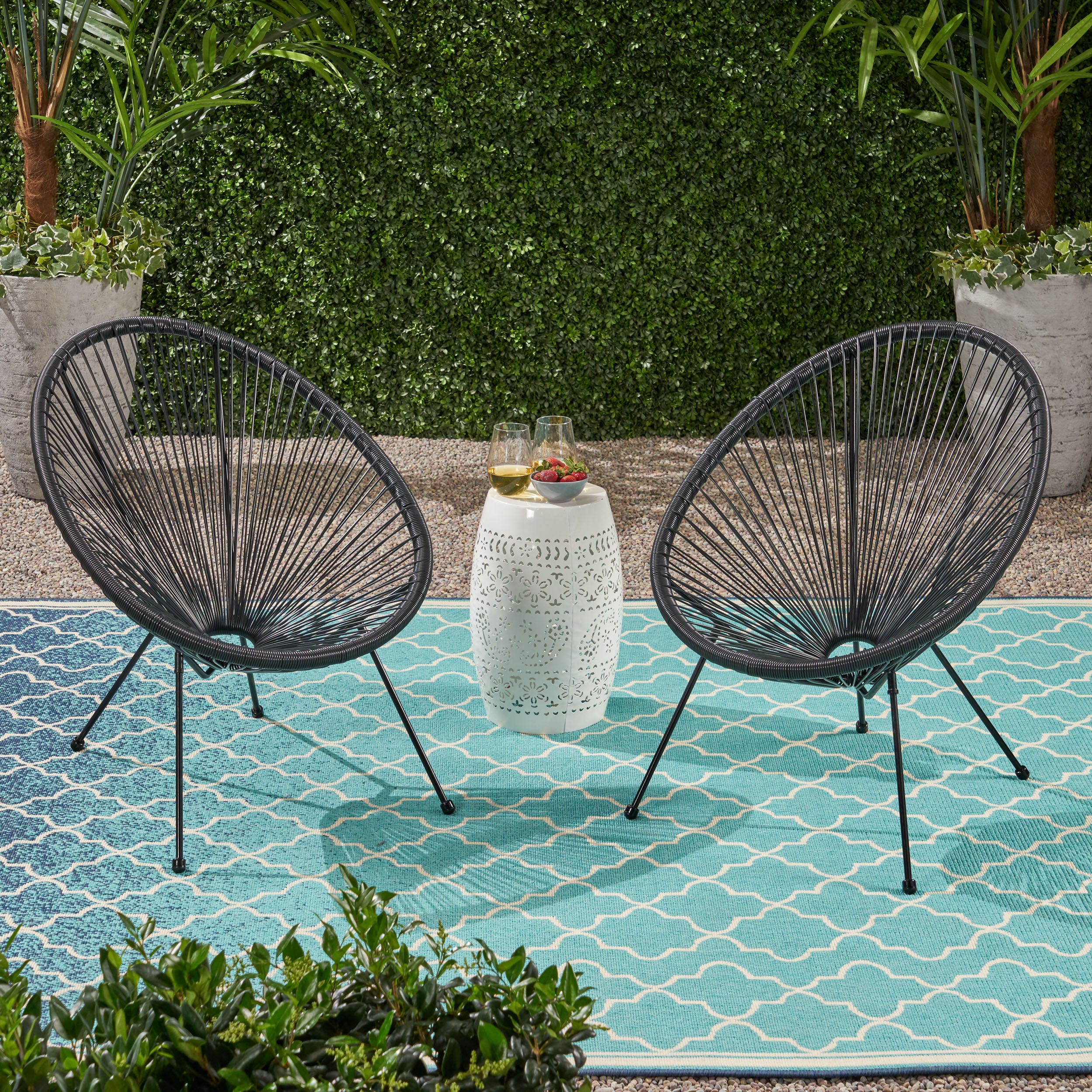 Major Outdoor Mexican String Weave Chair Set of 2