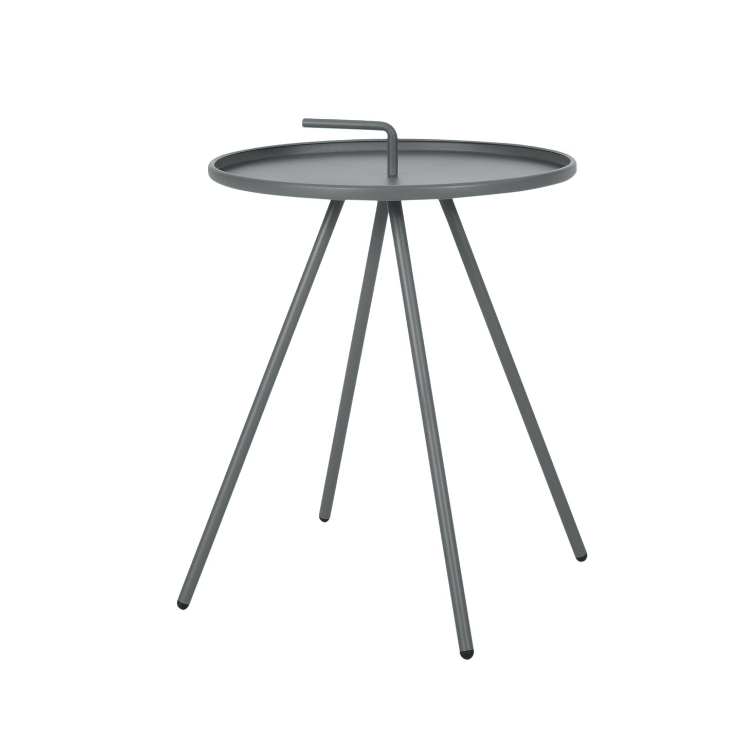 Joyce Outdoor Modern 16.5" Side Table with Steel Legs