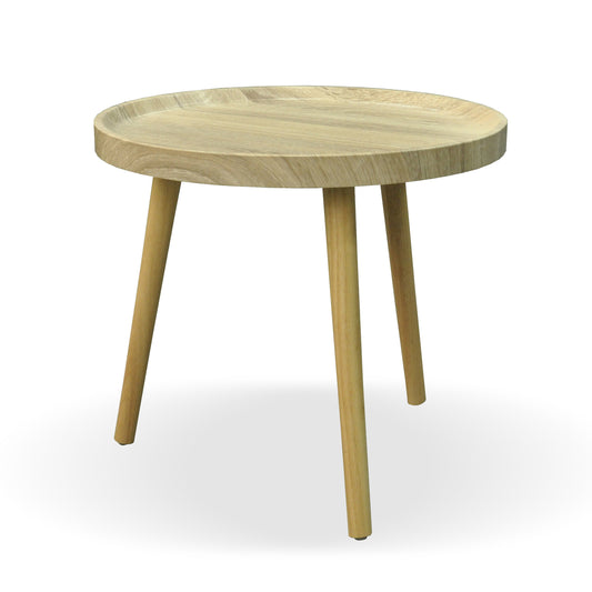 Gary Traditional Faux Wood Side Table, Oak Finish