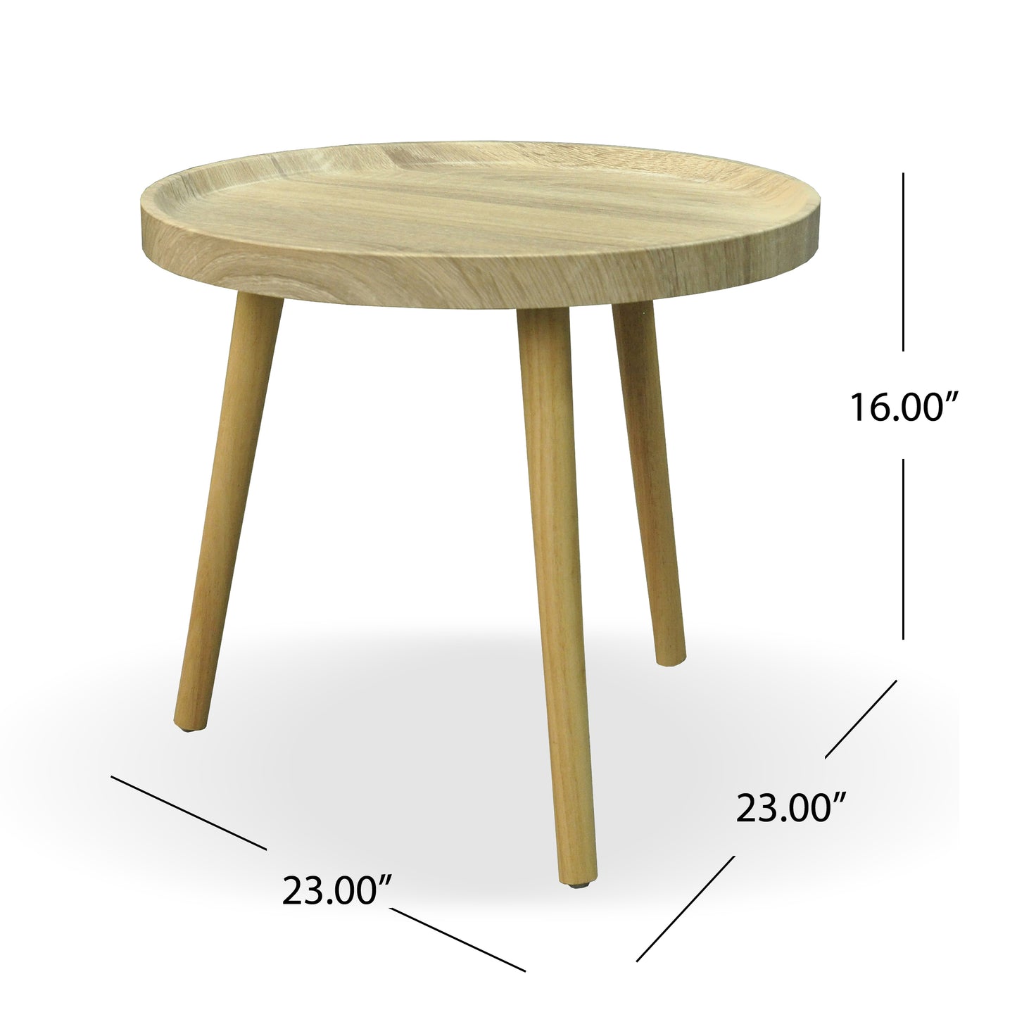 Gary Traditional Faux Wood Side Table, Oak Finish