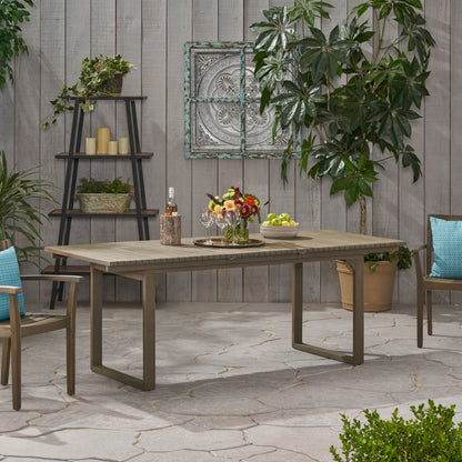 Yilia Outdoor Expandable Acacia Wood Dining Table