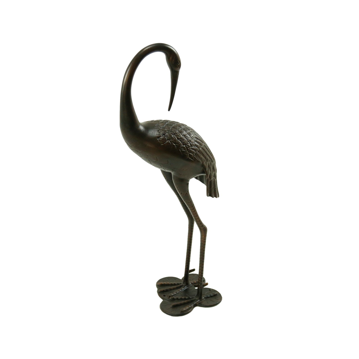 Sunny Outdoor 39-Inch Bronze Cast Aluminum Crane Garden Statue