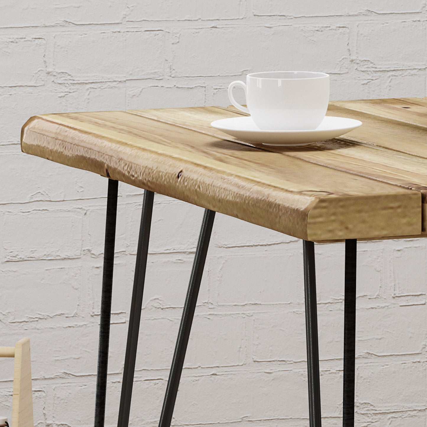 Avy Indoor/Outdoor Industrial Acacia Wood Dining Table, Teak and Rustic Metal