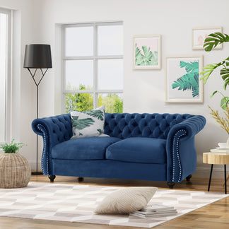 Kyle Traditional Chesterfield Velvet Loveseat Sofa – Gdfstudio