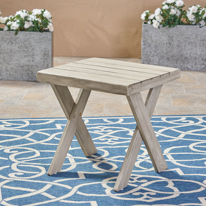 Irene Outdoor Acacia Wood Side Table