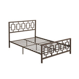 Dawn Queen-Size Geometric Platform Bed Frame, Iron, Modern, Low-Profil ...