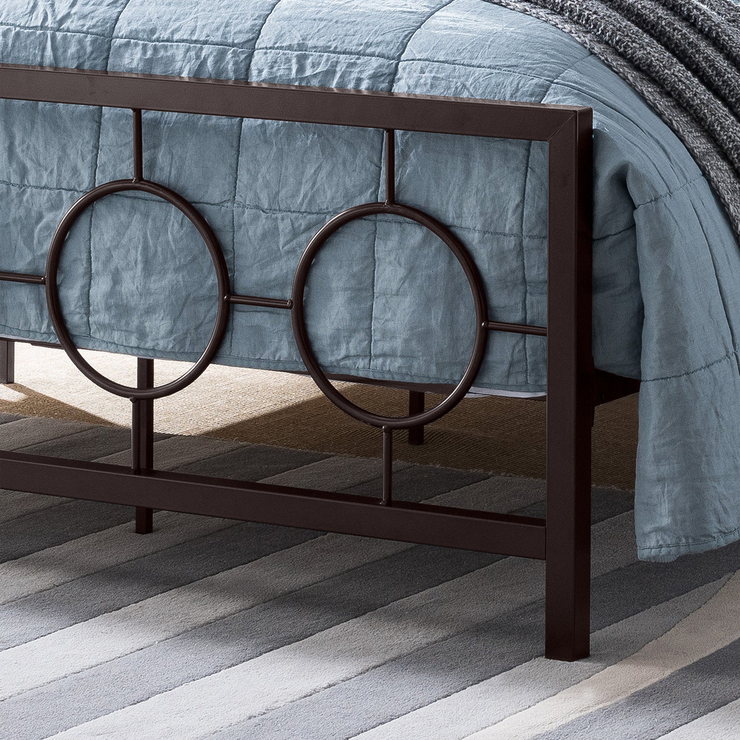 Doris Queen-Size Geometric Platform Bed Frame, Iron, Modern,  Low-Profile