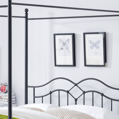 Simona Traditional Iron Canopy Queen Bed Frame