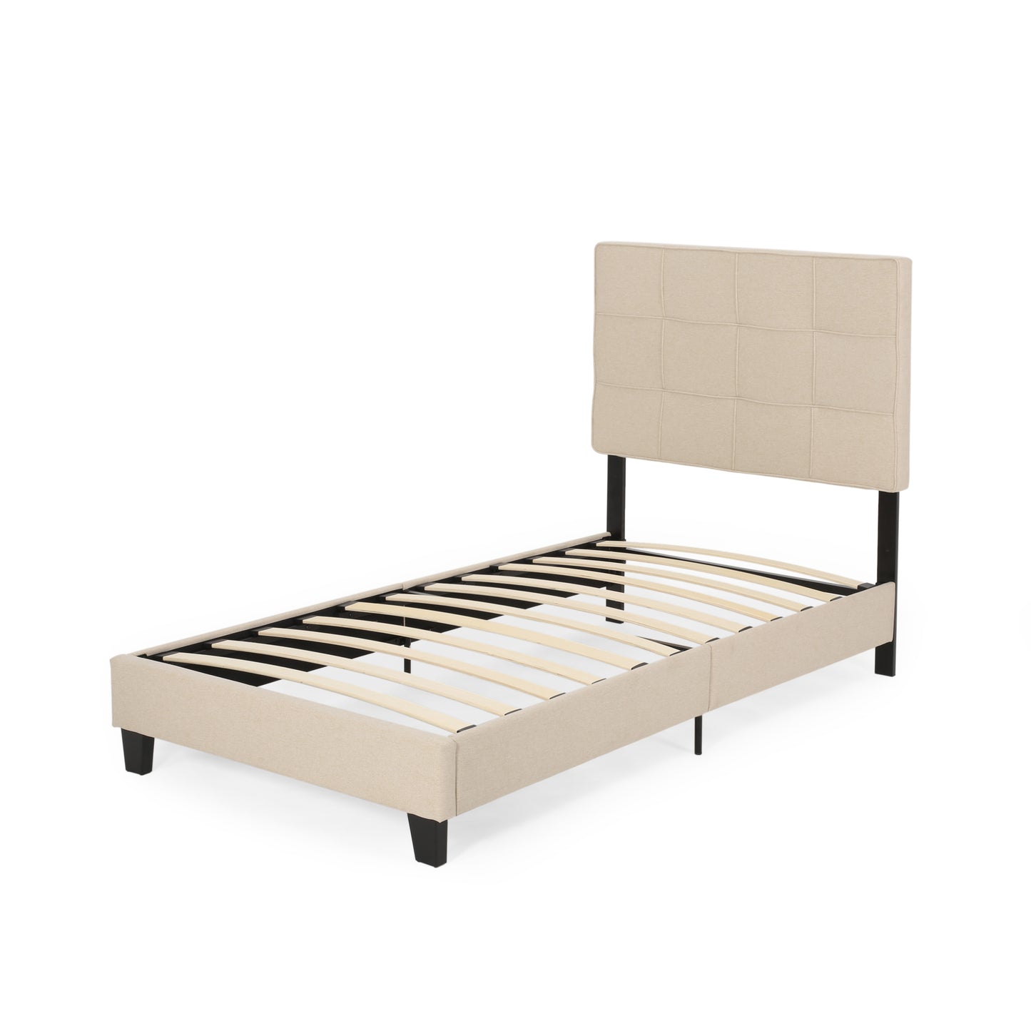 Salome Fully-Upholstered Platform Bed Frame, Low-Profile,  Contemporary