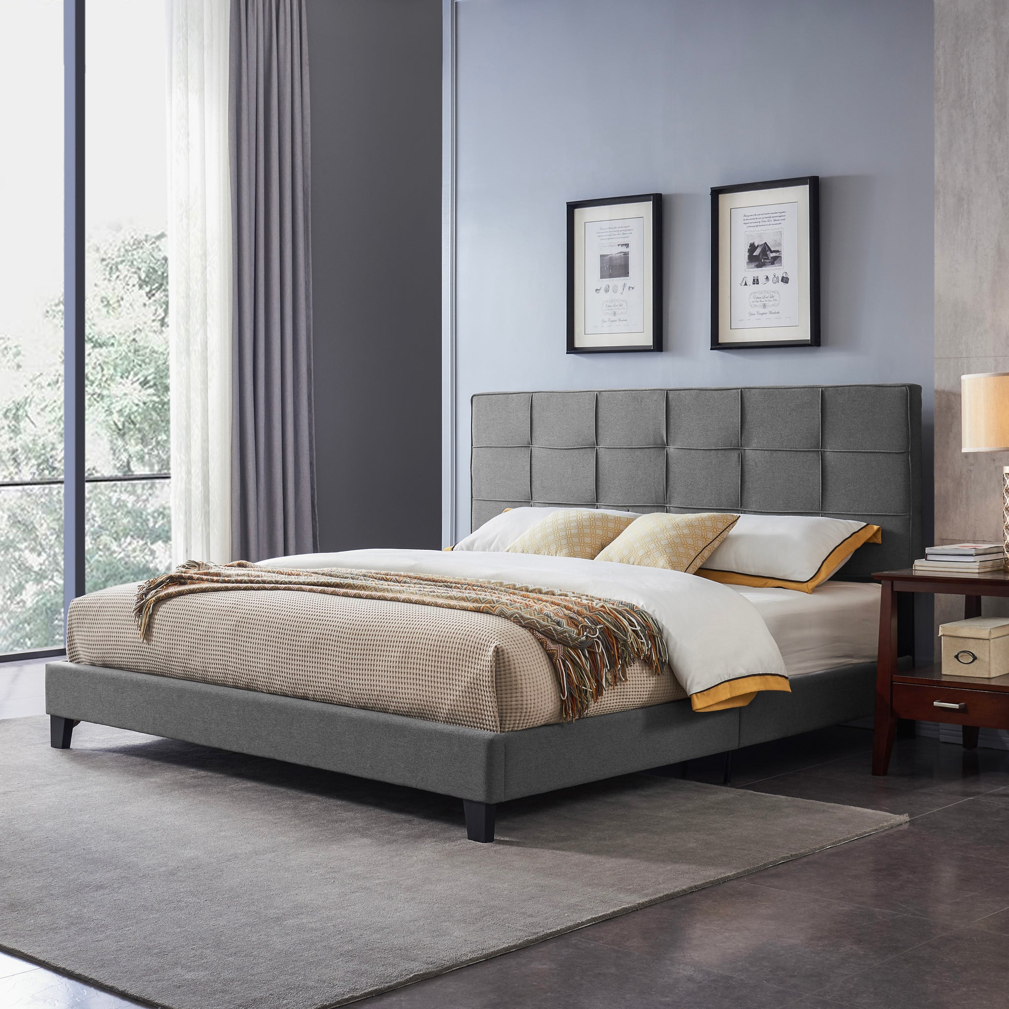 Salome Contemporary Upholstered King Bed Platform – GDFStudio