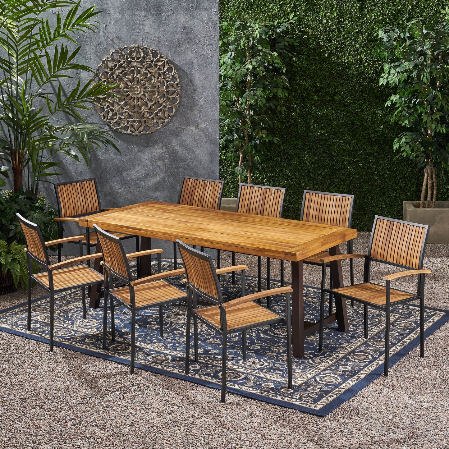Cherry Outdoor Acacia Wood 8 Seater Dining Set