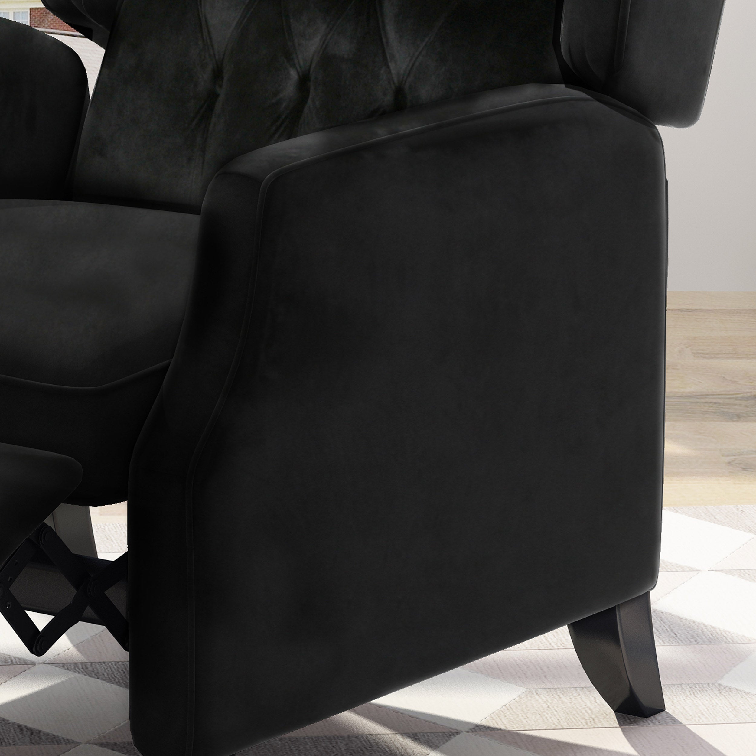 Black velvet best sale recliner chair