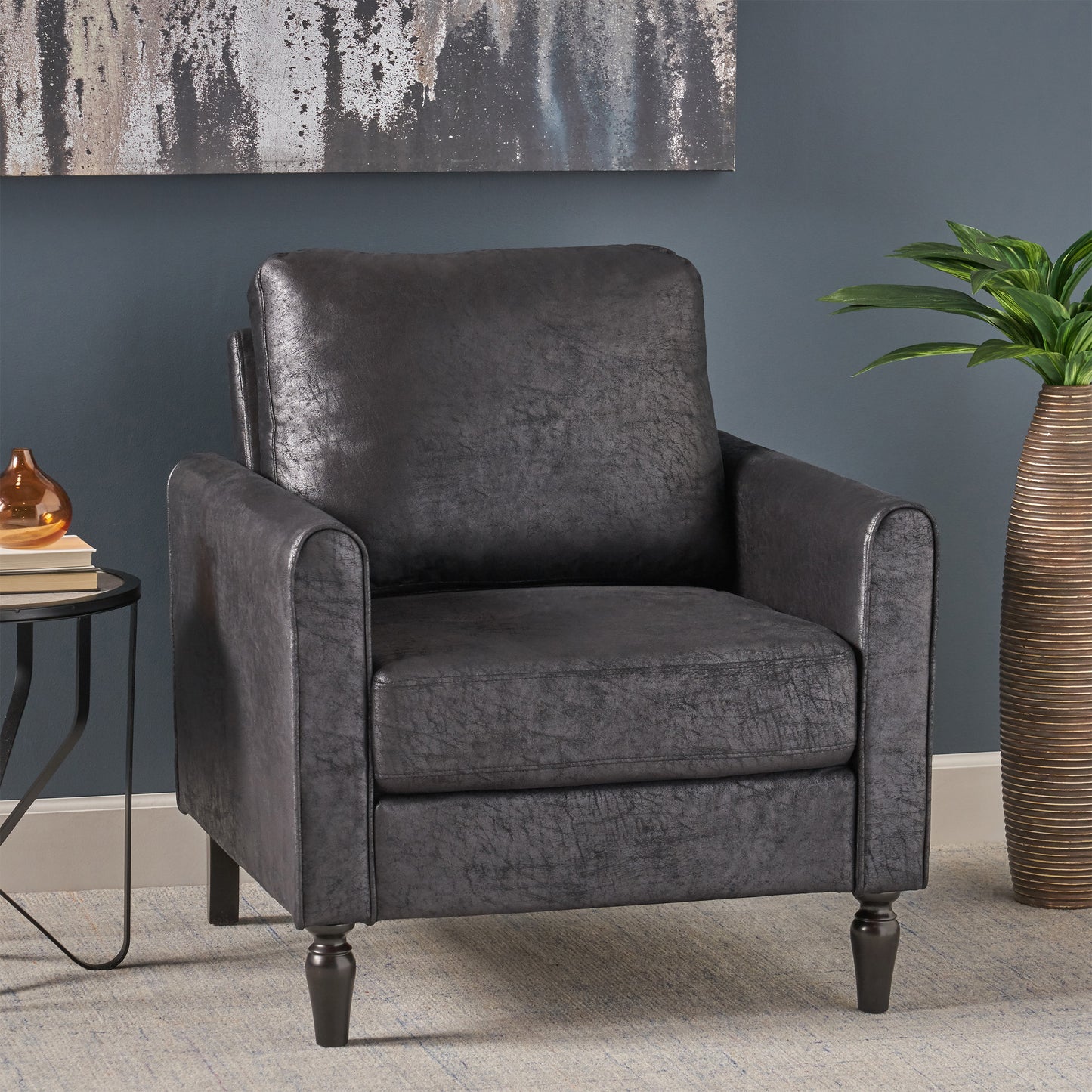 Xyan Contemporary Club Chair with Plush Microfiber Cushions