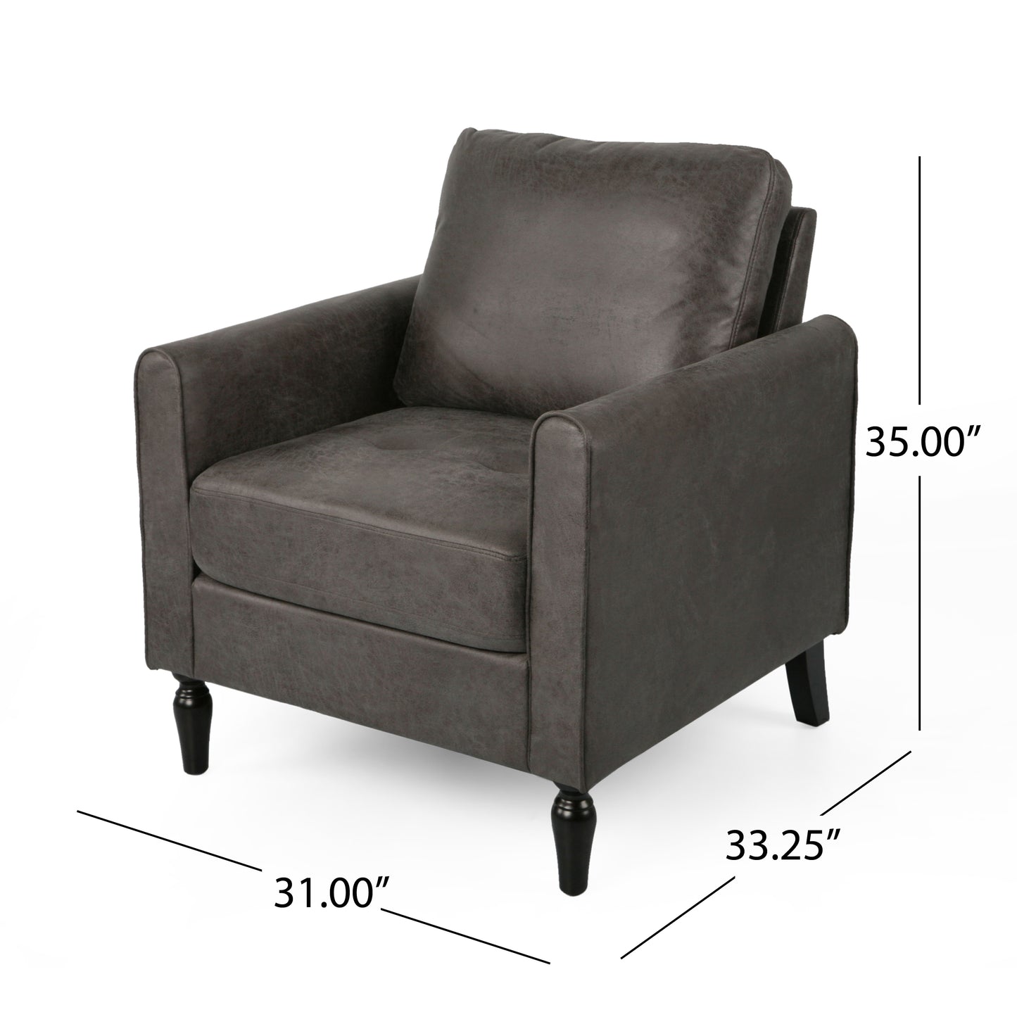 Xyan Contemporary Club Chair with Plush Microfiber Cushions