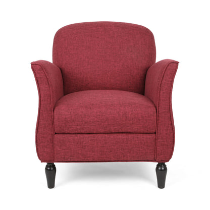 Crew Contemporary Upholstered Tweed Fabric Armchair with Piped Edges