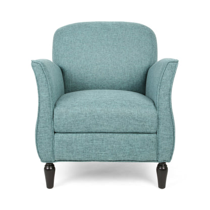 Crew Contemporary Upholstered Tweed Fabric Armchair with Piped Edges