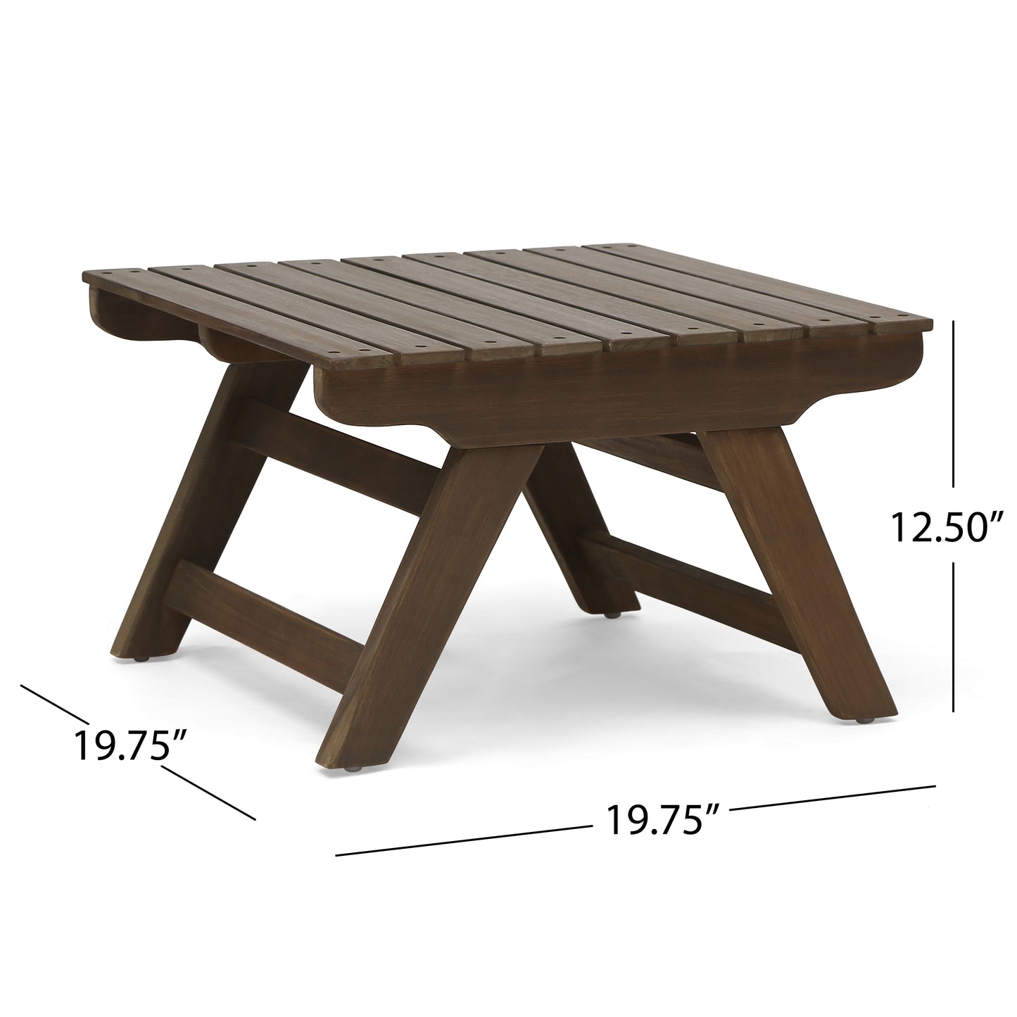 Martha Outdoor Acacia Wood 4 Seater Chat Set with Side Table and Coffee Table