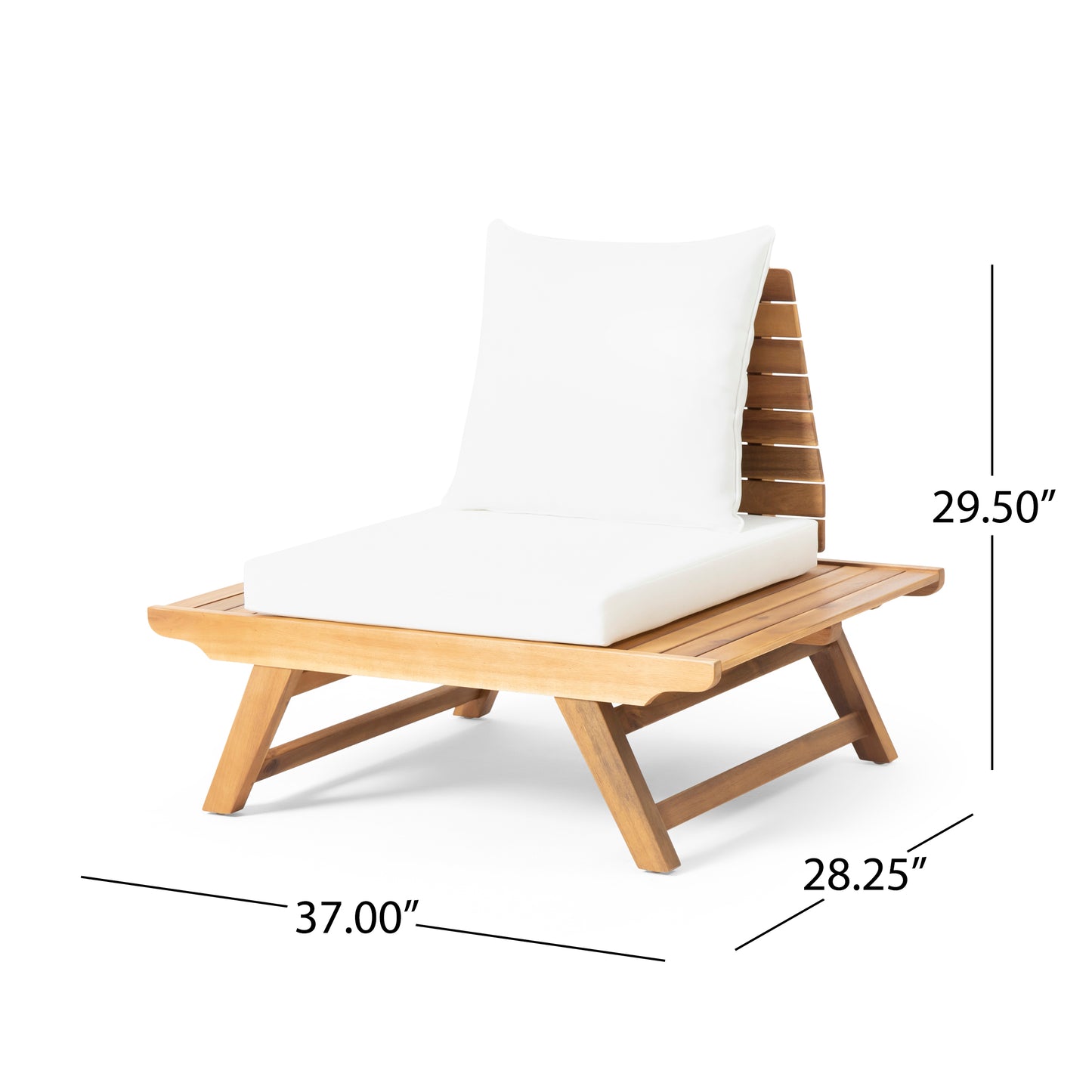 Kaiya Outdoor Acacia Wood 6 Seater Chat Set with Side Table and Coffee Table