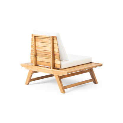 Kaiya Outdoor 2 Seater Acacia Wood Club Chairs and Side Table Set