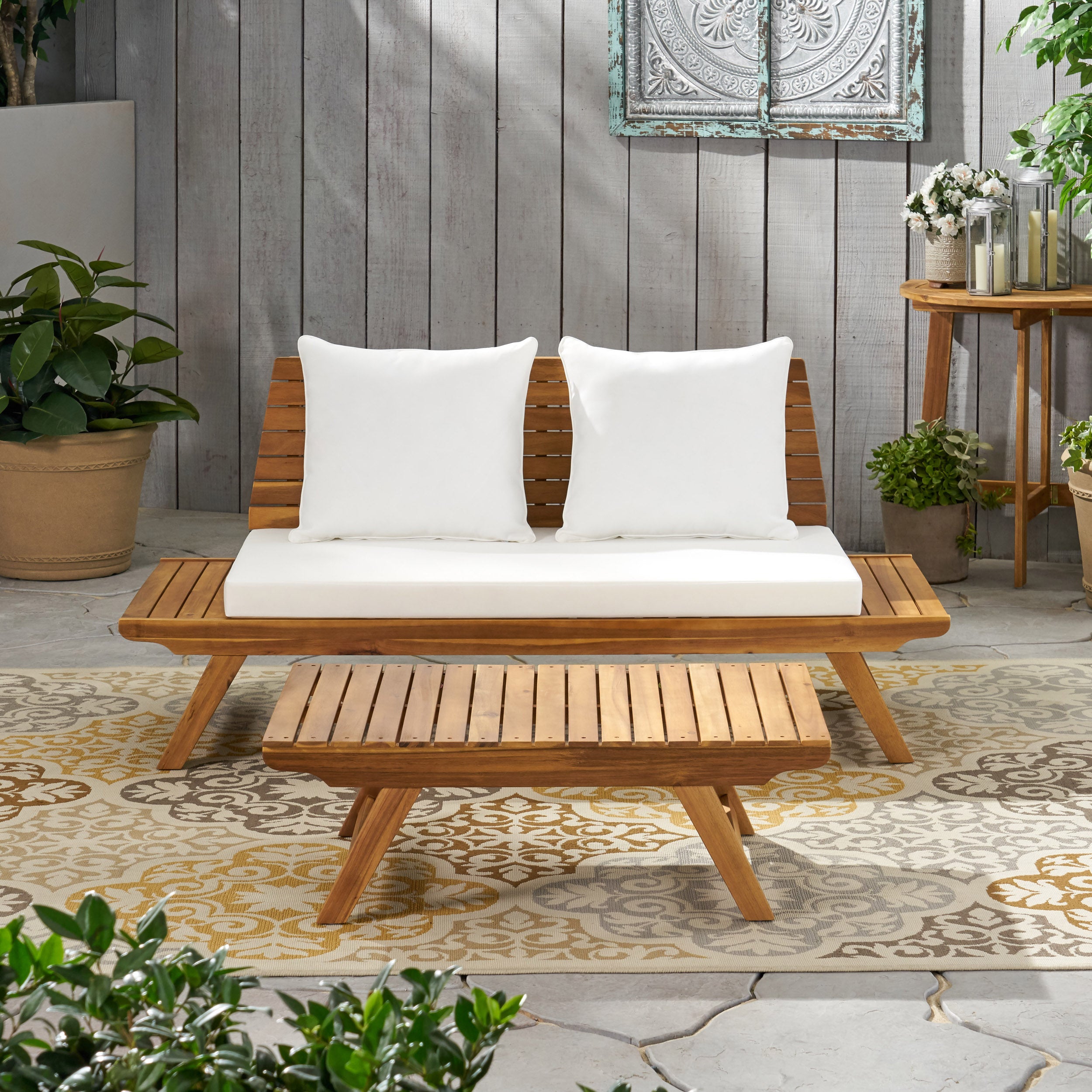 Bullock outdoor wooden loveseat online