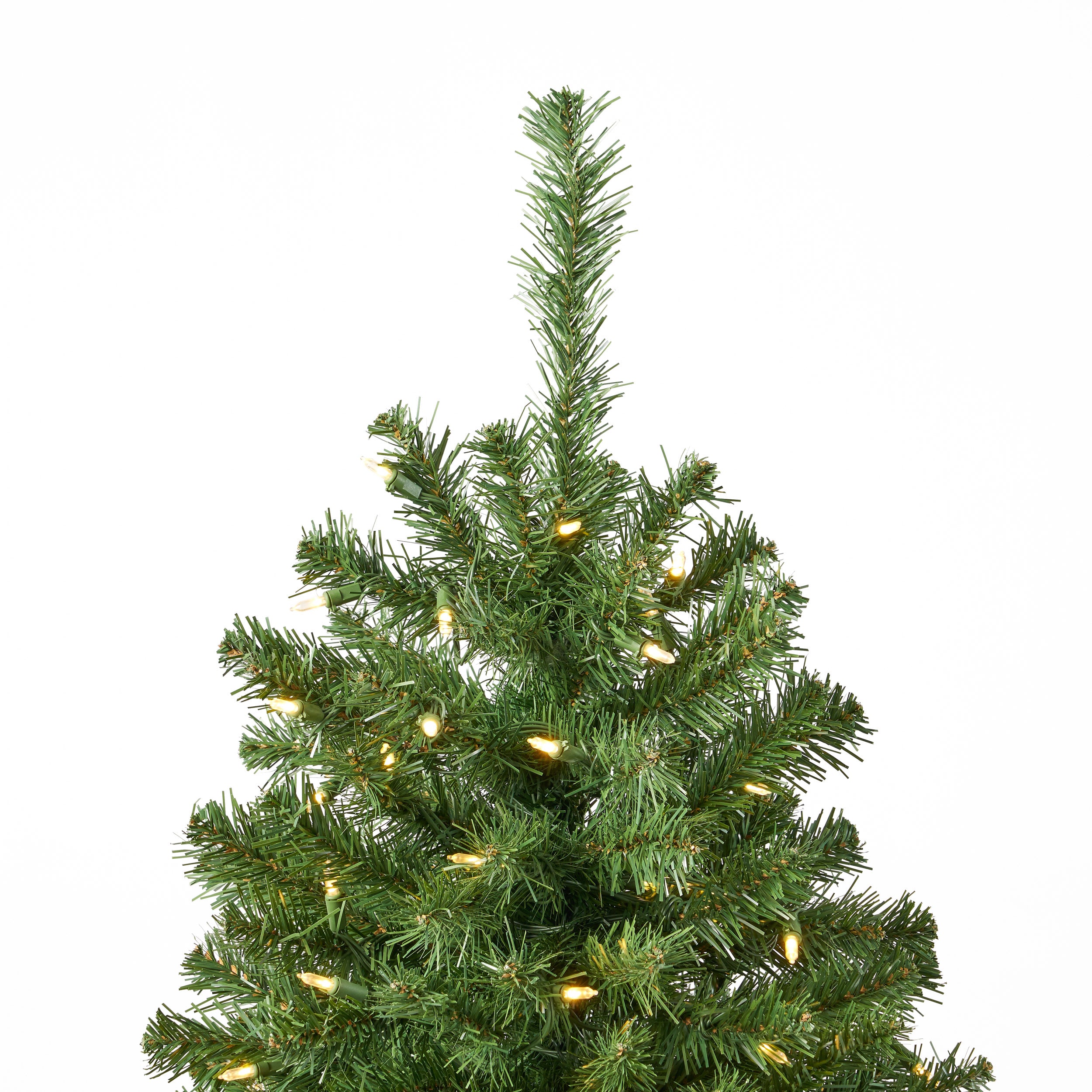 7-foot Noble Fir Pre-Lit Clear LED Hinged Artificial Christmas Tree ...