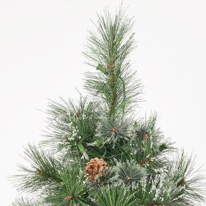 7-foot Cashmere Pine Pre-Lit Artificial Christmas Tree with Snowy Branches and Pinecones