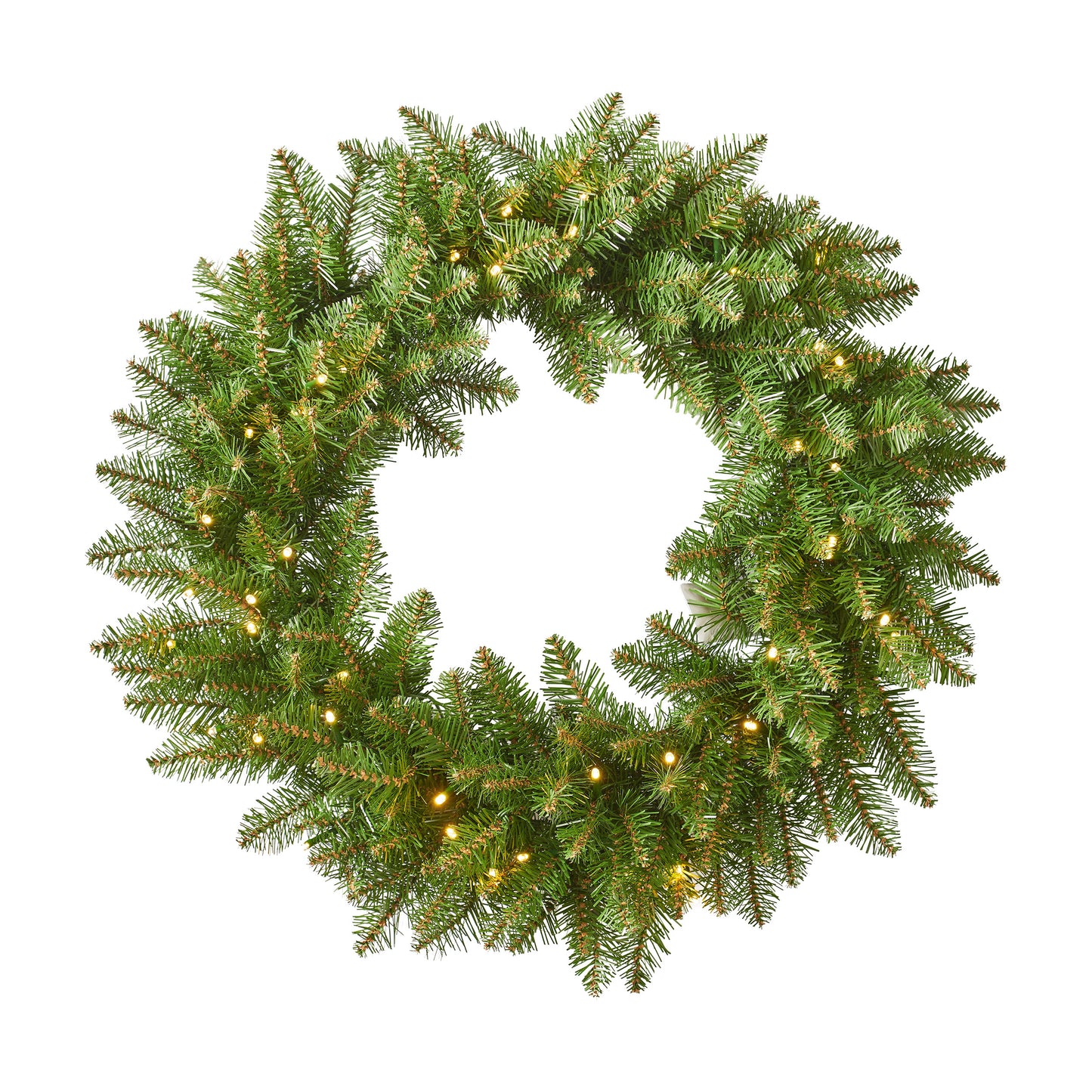 24" Fraser Fir Pre-Lit Warm White LED Artificial Christmas Wreath