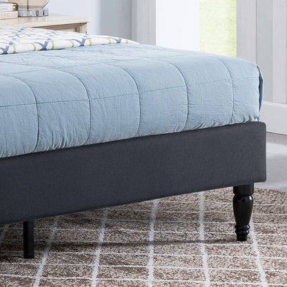 Lera Fully-Upholstered Queen-Size Platform Bed Frame, Low-Profile, Contemporary