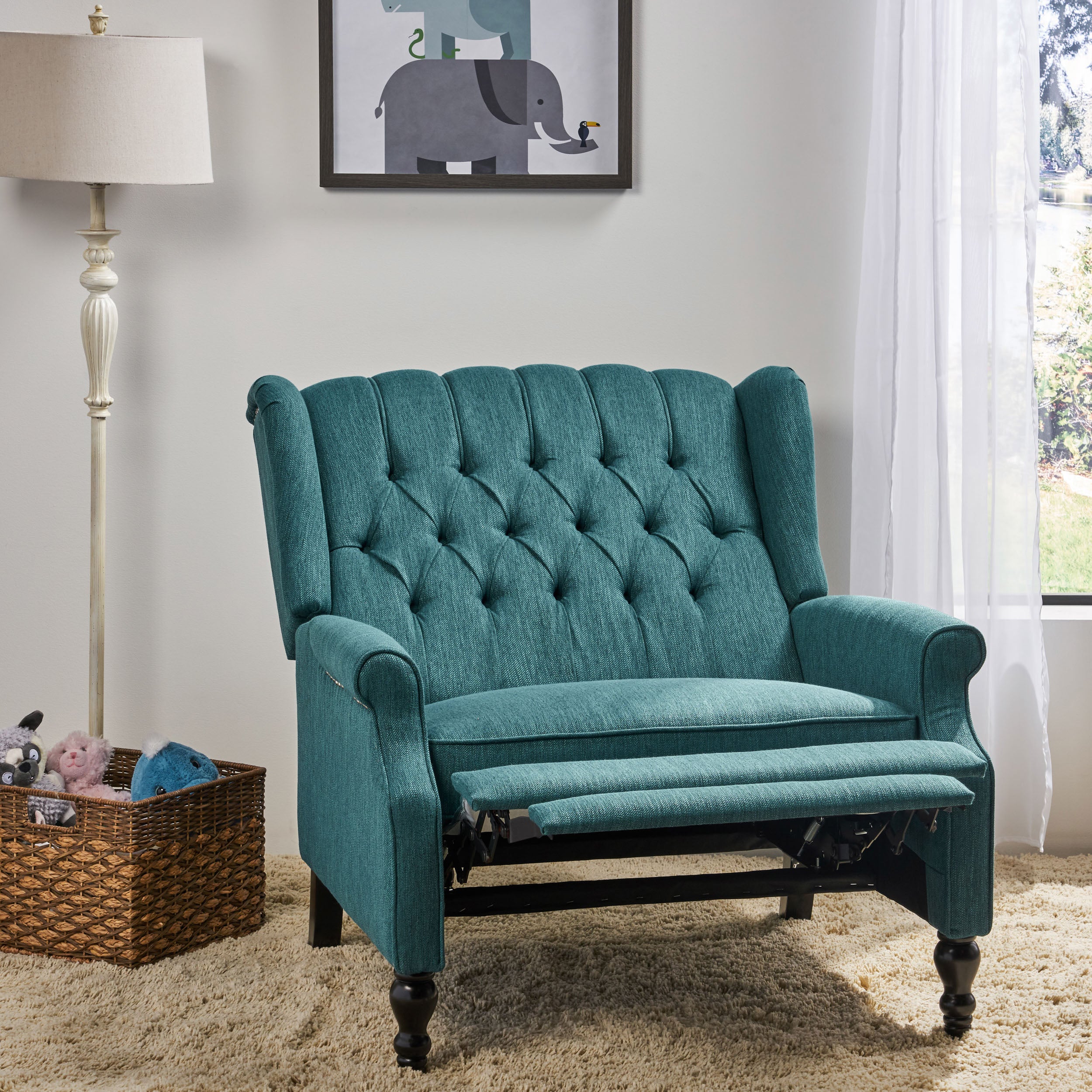 Oversized on sale tufted recliner