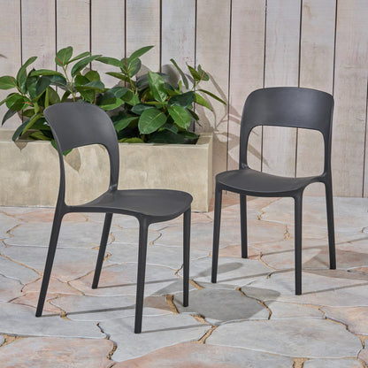 Dean Outdoor Plastic Chairs (Set of 2)