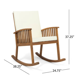 Audrey Outdoor Acacia Wood Rocking Chair – GDFStudio