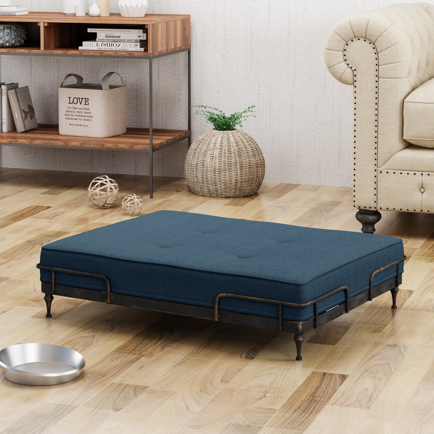 Elvis Industrial Pet Bed, Dark Gray and Brushed Gray