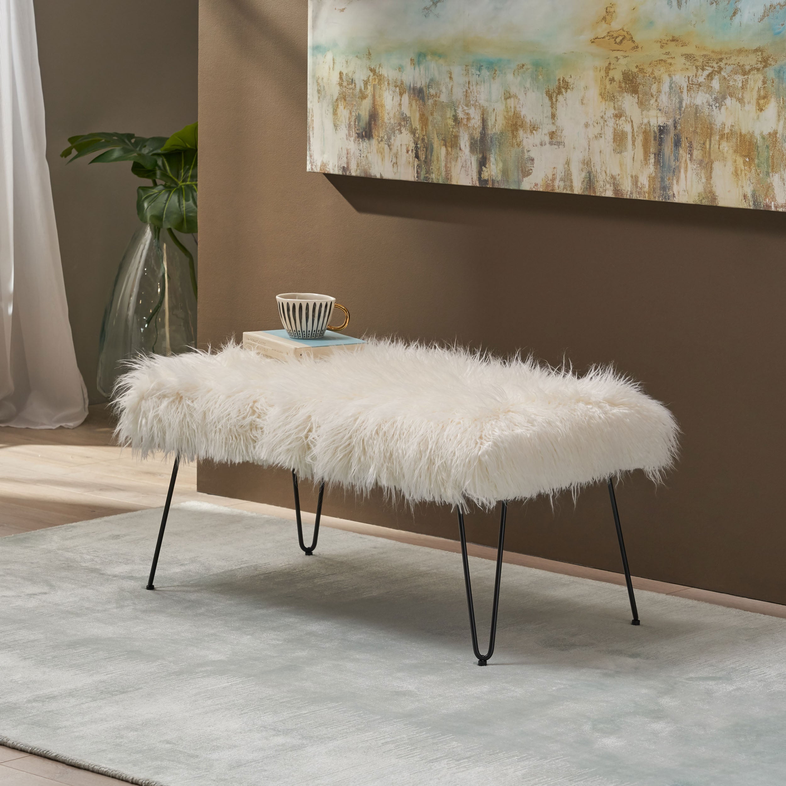 Faux fur hairpin discount stool