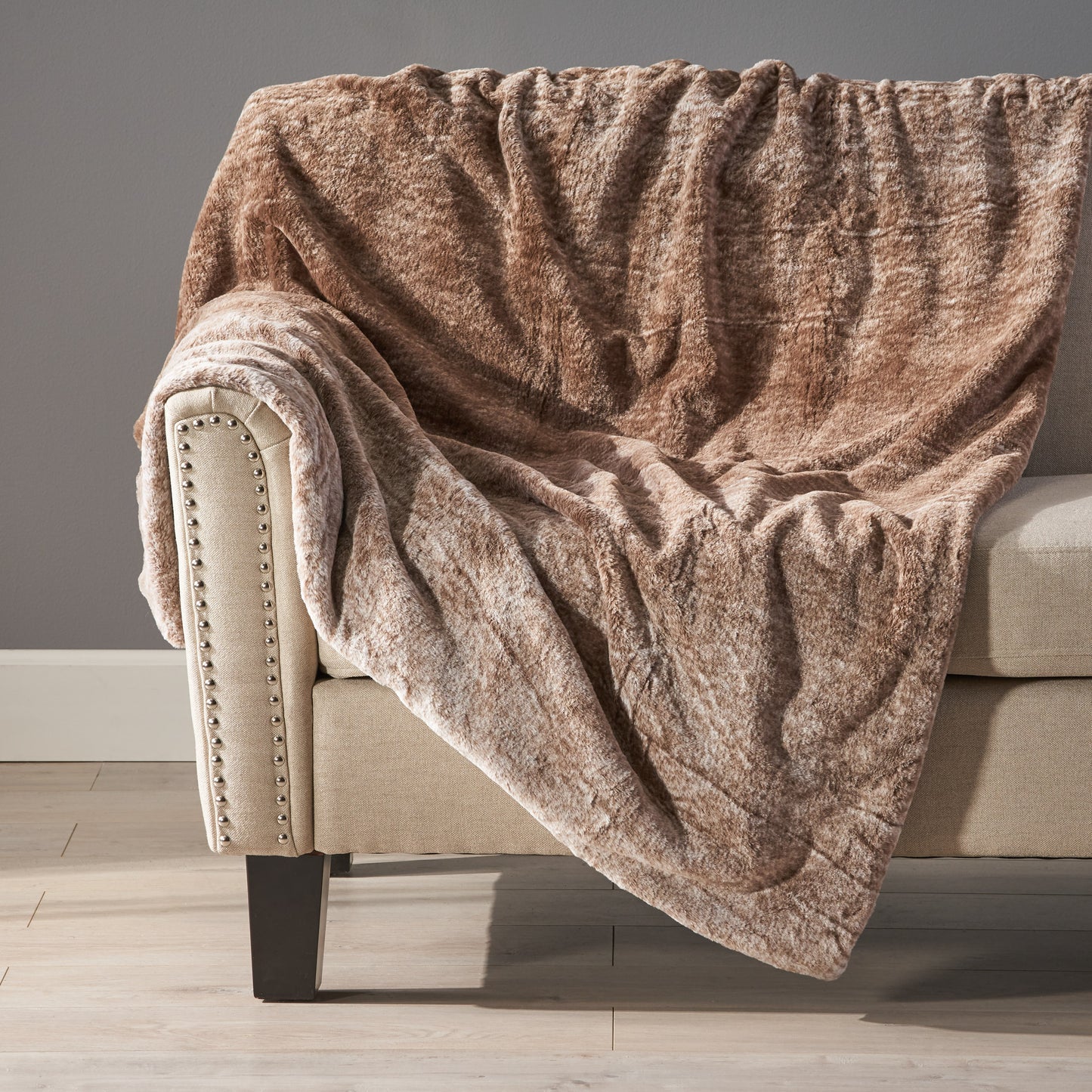 Orval Glam Fuzzy Fabric Throw Blanket