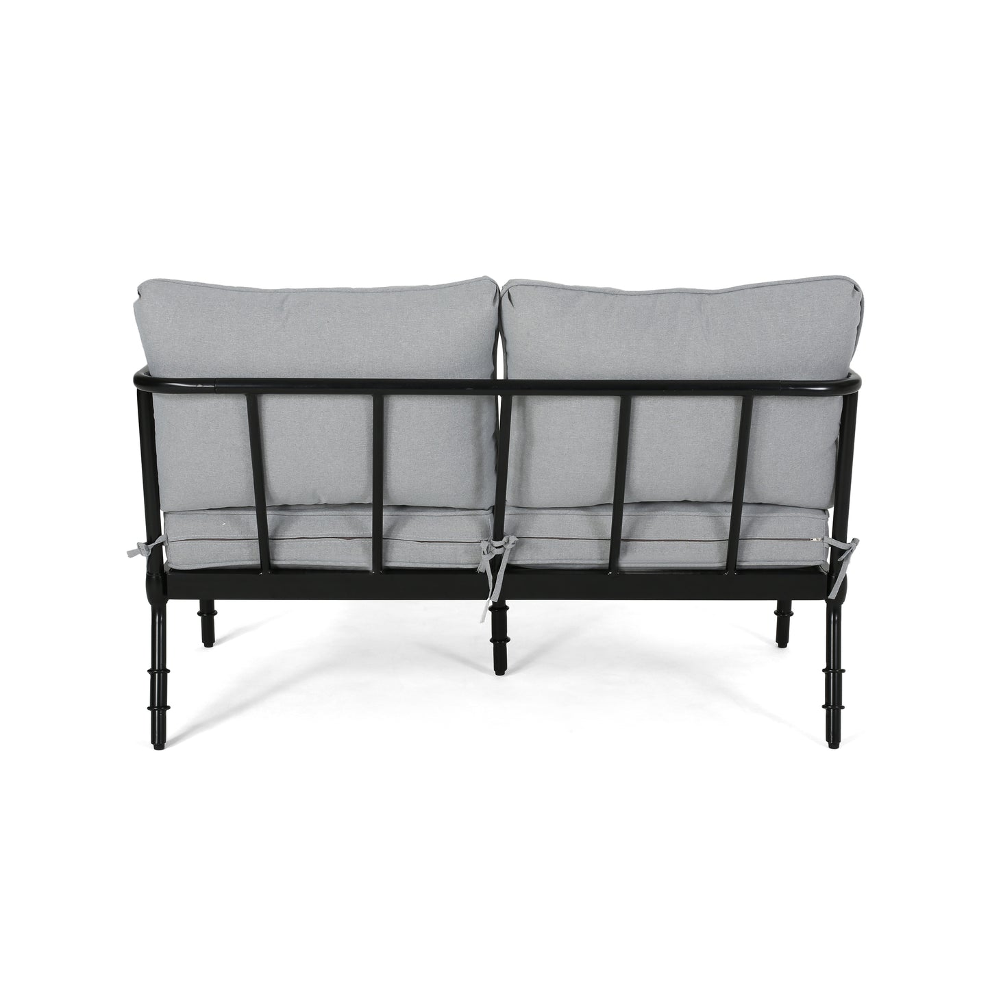 Francis Outdoor Aluminum Loveseat and Coffee Table with Cushions