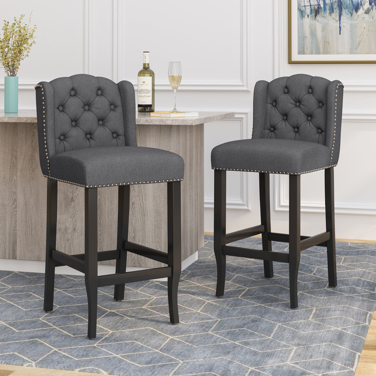 Denisa Wingback Barstool (Set of 2)