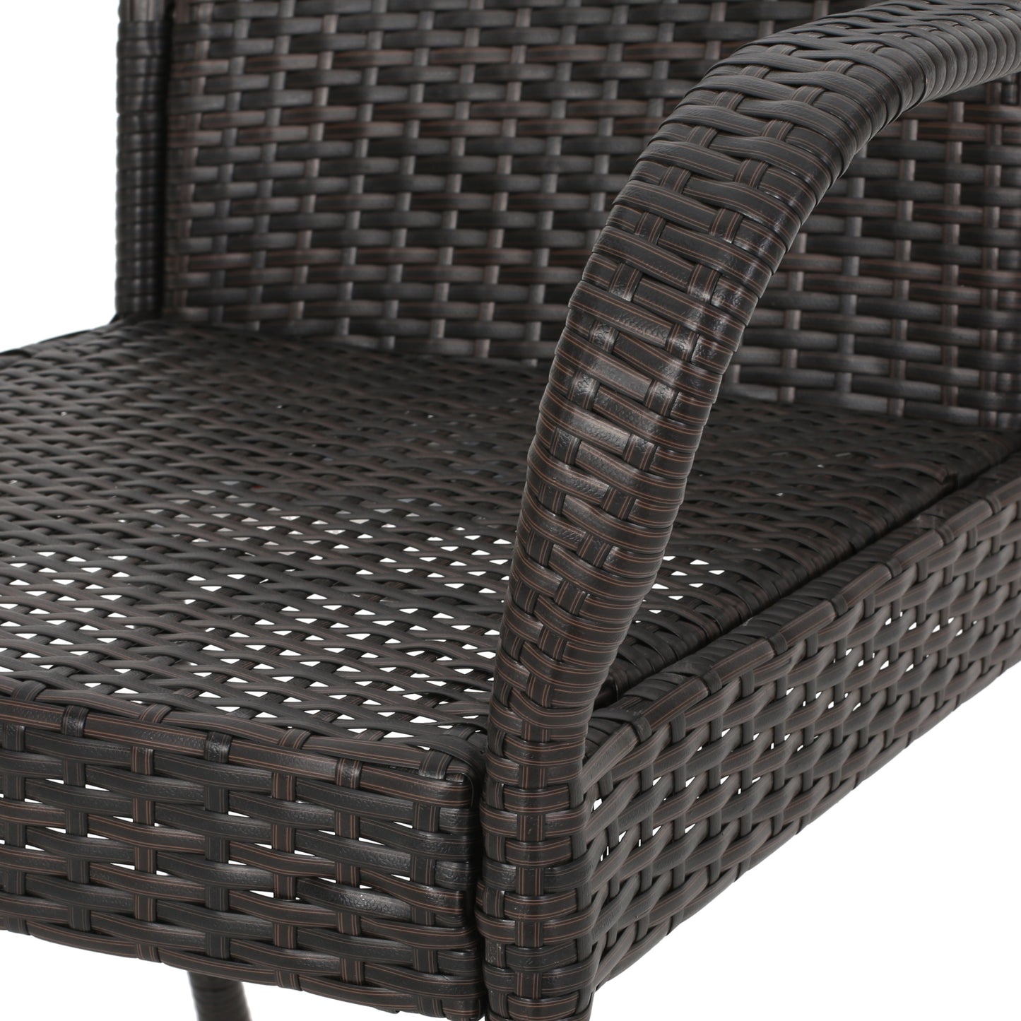 Bannon Outdoor Contemporary 4 Seater Wicker Dining Set
