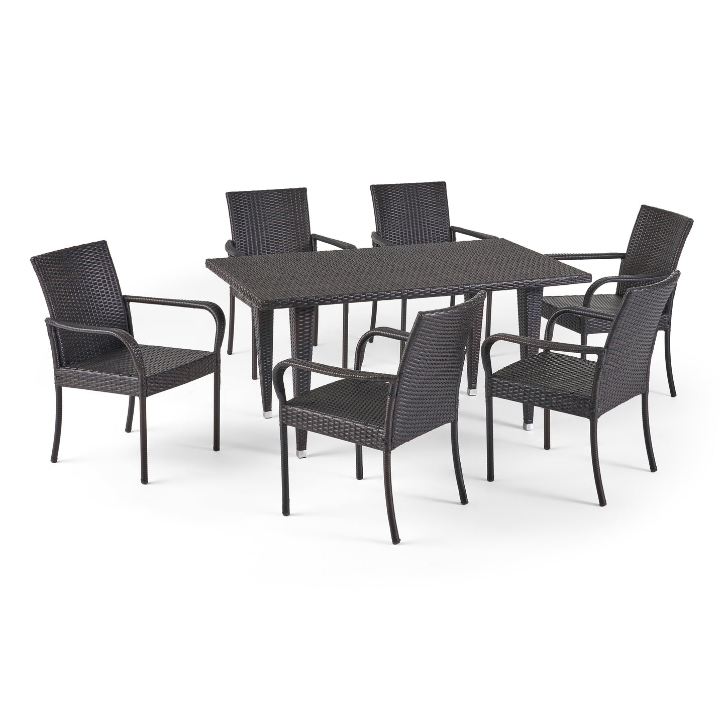 Havik Outdoor Contemporary 6 Seater Wicker Dining Set