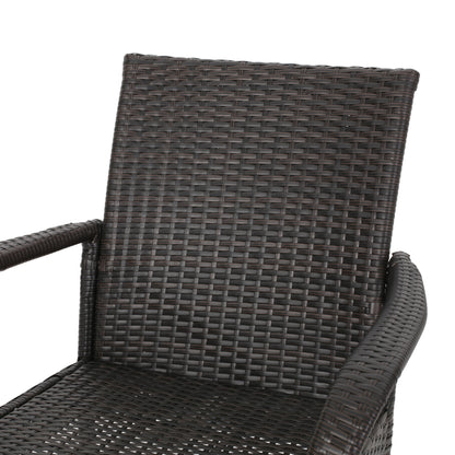 Enzlee Outdoor Contemporary 6 Seater Wicker Dining Set