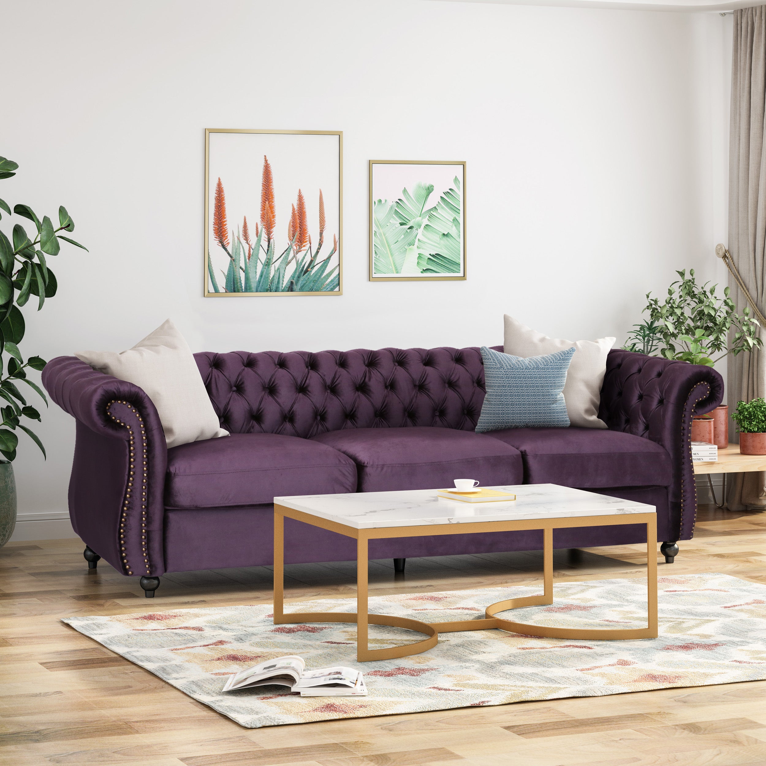 Purple microfiber deals couch