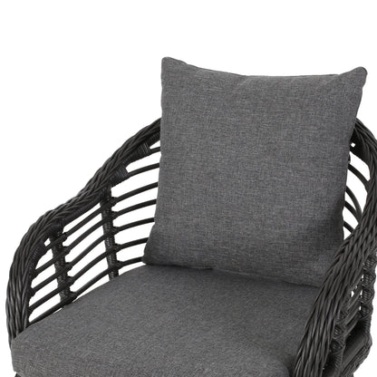 Madison Outdoor Wicker Club Chairs with Cushions (Set of 2)