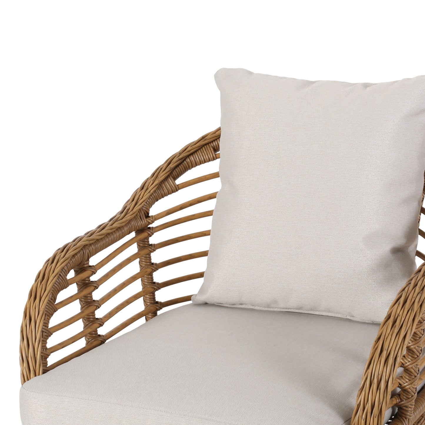 Evvy Outdoor Modern Boho 2 Seater Wicker Chat Set with Side Table