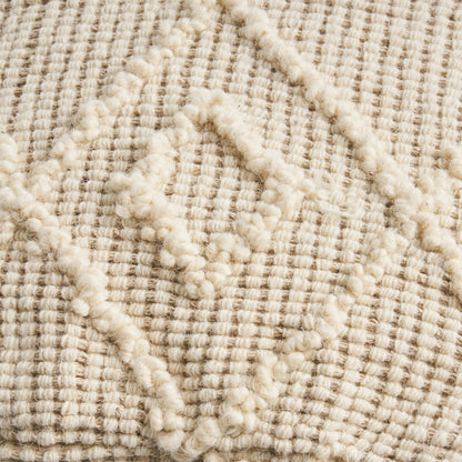 Cristina Boho Wool and Cotton Ottoman Pouf