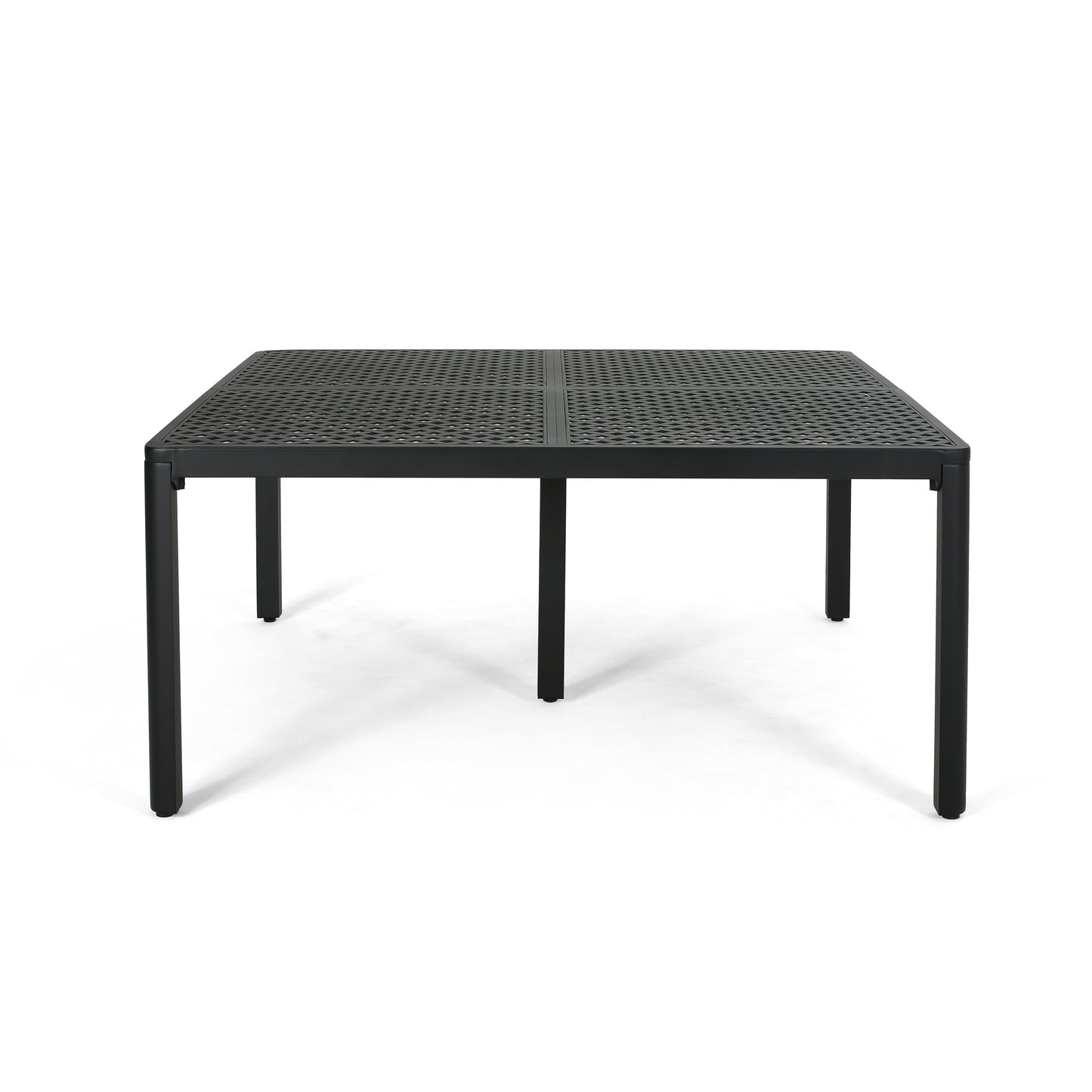 Frisco Modern Aluminum Dining Table with Woven Accents