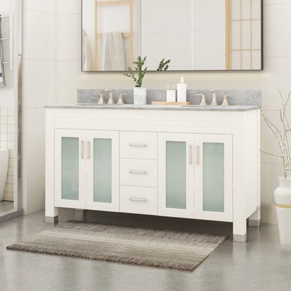Holdame Contemporary 60" Wood Bathroom Vanity (Counter Top Not Included)